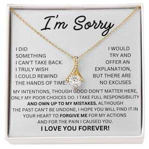 Collar con Colgante de Lágrima Clásico en Cobre con Tarjeta de Texto Personalizado - Regalo de Perdón y Aplicación de Remedio para Parejas - Product Image 3