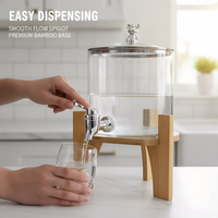 Distributeur OEM en gros avec robinet, carafe portable en verre pour fêtes et maison, pour vin, boissons, sodas, jus de fruits, ustensiles de bar élégants