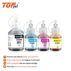 Topjet Compatible BT6000 BT5000 BTD60 Premium Color Bulk Water Based Bottle Refill DGT Ink For Brother DCP-T300 Printer