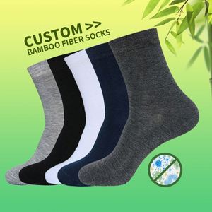 Calcetines Personalizados OEM, Diseño de Calcetines de Vestir para Hombre, Algodón Orgánico de Bambú, Empaque Personalizado con Logotipo Propio - Product Image 1