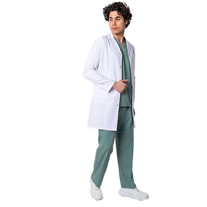 Entrega rápida, bata de laboratorio de sarga blanca, bata de médico y bata quirúrgica, conjuntos de uniformes de hospital hechos en China para dentista - Product Image 5