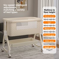 Nouveau Modèle 2025 Lit Bébé Mobile Pliable Multifonctionnel Berceau Convertible Grand Lit Anti-Régurgitation avec Aire de Jeu