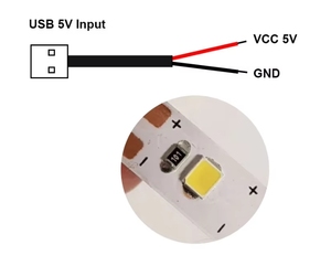 Commercio all'ingrosso 5V USB 2.0 un maschio per aprire spogliato nudo 2pin fili End Pigtail USB C cavo di ricarica per luce LED - Product Image 5