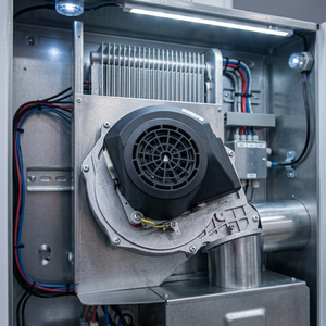 Ventilateur de chaudière à gaz SYMBANG EGB185145-EP 230V à moteur sans balais, pales en plastique 185x145mm, personnalisable OEM pour chaudières à condensation - Product Image 2