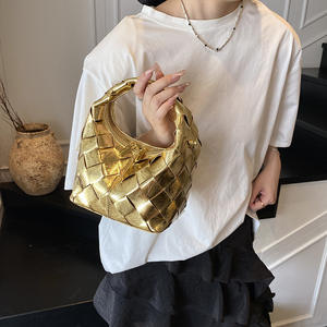 Bolsos de Mano de Cuero PU de Alta Gama al por Mayor, Bolsos de Moda Versátiles Dorados, Bolsos de Hombro para Chicas - Product Image 1