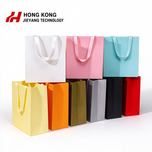 Sacs en papier de shopping de haute qualité, couleur unie, vente directe du fabricant, sacs fourre-tout personnalisables avec logo - Product Image 1