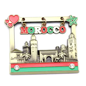 Factory customised made zinc alloy antique Moroccan tourist souvenirs metal fridge magnets souvenir