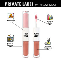 Kit de Rouge à Lèvres Liquide et Brillant à Lèvres 2-en-1 de Luxe, Végan, Sans Cruauté Animale, Halal, Minéral, Marque Privée |   Imperméable longue durée