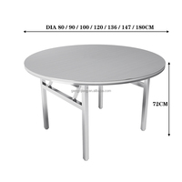 Hot Selling 6 Fuß runder Klapptisch aus Edelstahl Modernes Design, geeignet für Restaurants und Bankette, Kapazität für 10 Personen