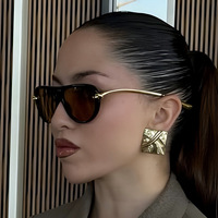 Nouvelles Lunettes de Soleil Unisexe Grand Cadre Style Pilote Tendance Anti-reflet UV400, Inspirées des Célébrités Internet Européennes et Américaines 2025