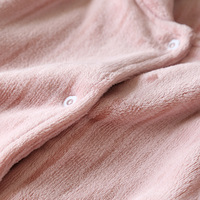 Ensemble de pyjama en polaire pour femmes, haut à manches longues à boutons rayés et pantalon de jogging, vêtements de nuit pour la maison