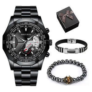 Montre pour homme en vente chaude, ensemble de bracelets, montre à quartz, montres de luxe pour homme, ensemble cadeau, produits promotionnels, cadeaux pour la fête des pères - Product Image 6