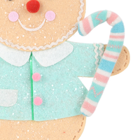 Pastellblaue Zuckerstangen-Lebkuchenmann-Figur, 35 cm groß, stehend, für Weihnachtsdekoration an Bäckereitheken und Kaminsimsen, Großhandel