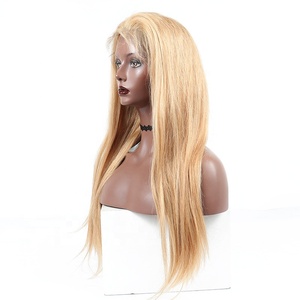 Russe <span class=keywords><strong>Cheveux</strong></span> Raides Couleur #27 <span class=keywords><strong>Miel</strong></span> Blonde Avant De Lacet Perruques De <span class=keywords><strong>Cheveux</strong></span> Humains - Product Image 2
