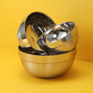 Bol en acier inoxydable 304 à double paroi, isolé thermiquement, épaissi, pour la maison, la cuisine, la soupe, le riz, les boissons (café, thé) pour hôtel - Product Image 1