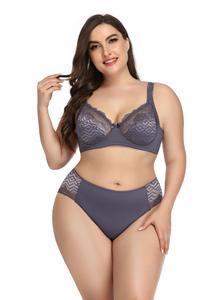 Ensemble de soutien-gorge sexy grande taille, <span class=keywords><strong>Europe</strong></span> et États-Unis, sous-vêtements sexy ultra-fins, confortables, respirants, soutien-gorge à grande taille, vente en gros d'usine - Product Image 2