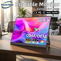 Monitor Portátil para Laptop con Soporte Integrado de 13.3 Pulgadas FHD IPS Antideslumbrante VESA Tipo-C HD HDR Plug and Play