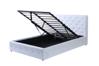 Cadre de lit Queen Size moderne, élégant, traditionnel et luxueux, avec revêtement en tissu haut de gamme, écologique, couleur personnalisable, mobilier de chambre à coucher