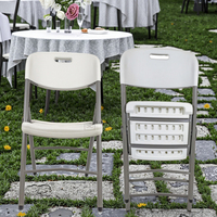 Chaises pliantes en HDPE blanc en gros d'usine Chaise haute moderne pour événement et salle à manger de mariage pour la cuisine et l'hôtel