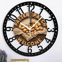 Jam Dinding Bundar Besi Antik Diameter 25cm Gerakan Quartz Senyap