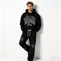 Vente en Gros Ensemble de Vêtements Streetwear pour Hommes, Nom de Marque Personnalisé, Tenue Deux Pièces, Sweat à Capuche Zippé et Jogging