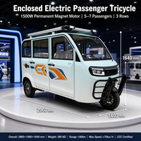 Tricycle électrique résistant aux intempéries, tricycle à trois roues fermé pour passagers avec porte-bagages sur le toit