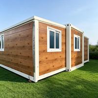 Maison conteneur extensible à double aile de 20 pieds et 40 pieds, préfabriquée, modulaire et mobile pour chantier de construction, complexe hôtelier et bureau