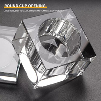 Nouvelle coupelle carrée en verre acrylique transparent pour poudre liquide, bol à cristaux, coupelle de lavage pour pinceaux à ongles, outil de manucure