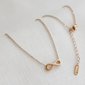 Collana alla Moda e di Alta Qualità in Acciaio Inossidabile Placcato Oro 18K, Gioiello Impermeabile a Forma di Simbolo <span class=keywords><strong>Infinito</strong></span> per Feste - Product Image 5