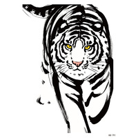 Tatouage temporaire grand format Tigre Noir, Loup, Léopard, Monstre, Bête, pour Hommes, résistant à l'eau, pour bras et jambes, en papier
