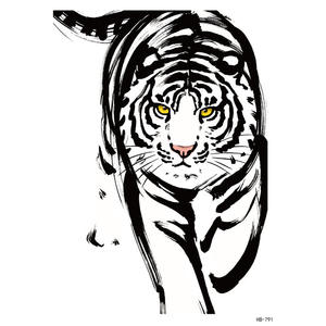 Tatuaje Temporal de Tigre Negro Grande, Diseño de <span class=keywords><strong>Lobo</strong></span>, Leopardo, Bestia, Monstruo, Impermeable, para Cuerpo, Brazos y Piernas - Product Image 3