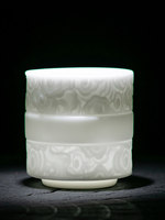 Tasse individuelle en jade de type givre de mouton, style Masters Cup, pour service à thé Kung Fu, en porcelaine Dehua, ustensile de thé, cadeau idéal ; Porcelaine blanche
