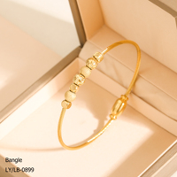 Bracelet fin en acier inoxydable plaqué or, avec perles, finition PVD durable, élégant et polyvalent, pour femme