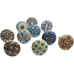 Vintage Multicolor Ceramic Pull <b>Knobs</b> Classic Style <b>for</b> Kitchen Cabinets Cupboards <b>Dressers</b> & Closets Pack of 10 - Product Image 3