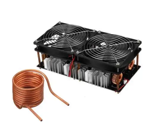 Module Heater DIY 2.5KW 50A ZVS Induction Heating and Melting Board with Copper Coil and Fan and Crucibles