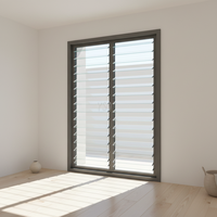 Fenêtres à persiennes horizontales modernes en verre avec cadre en alliage d'aluminium, fonctionnement automatisé, pare-soleil, ventilation, garantie 5 ans