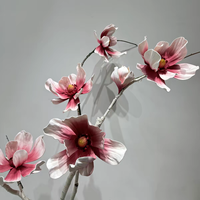 Décoration de vitrine de centre commercial en EVA personnalisée, magnolia géant, fleurs artificielles, vente en gros d'usine
