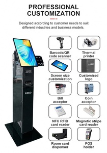 Windows/Android System Ordering 21.5 Inch Touch Screen QR <b>Scanner</b> <b>Printer</b> Cash Dispenser Self Service Machine - Product Image 4