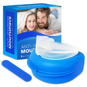 Wholesale Snore Mouth Guard Breath Anti Snoring Mouthguard Device Stop Snore Trays Silicone Mouthpiece Apnea Guard With Box