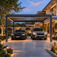 Pergola extérieure en aluminium One-Alu, lames orientables électriques, abri de jardin imperméable et résistant au vent avec système LED