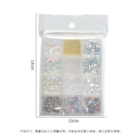 Décorations pour ongles Papillon Aurore, Nœuds papillon, Fleurs, Strass en résine à dos plat, Demi-perles, 12 compartiments, Style Doux