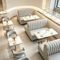 Ensemble de tables et de chaises de restaurant en métal modernes et durables, personnalisées en usine, pour la restauration en plein air, les hôtels et les cafés