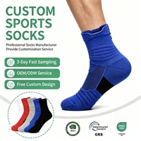 Chaussettes de basketball haut de gamme pour hommes, personnalisées, tricotées, vente en gros, sportives, athlétiques, antidérapantes, résistantes à la transpiration, pour adultes