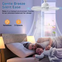 Ventilador de Techo LED con Luz, Cabezal Móvil, Regulación Inteligente, Bombilla Decorativa para el Hogar, Rotación de 360°, Control Remoto, E27