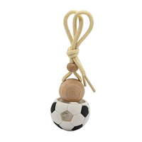 Diffuseur de voiture suspendu en verre vide de 5 ml en silicone rechargeable en forme de ballon de football, désodorisant et flacon de parfum pour voiture de 5 ml