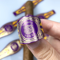 Conception d'étiquettes de cigares personnalisées haut de gamme pour anneaux de cigares, impression de bandes d'étiquettes de cigares, estampage à chaud, feuille d'or, étiquette de cigare