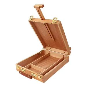 Caballete de madera para <span class=keywords><strong>mesa</strong></span> ajustable, caja de artista con almacenamiento - Product Image 1