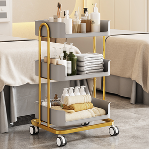 Z Commercial Beauty Trolley Hairdressing Manicure Tattoo Beauty Salon Special Tool <b>Cart</b> Light Luxury Plastic <b>Foldable</b> SPA Mobile - Product Image 3