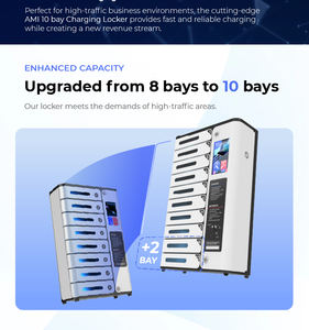 محطة شحن الهواتف المحمولة Y2 Power AMI ذات 10 خانات مع نظام الدفع بالعملات المعدنية، آلة بيع لشحن الهواتف، محطة شحن سريعة - Product Image 4