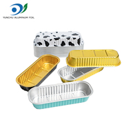 Barquette rectangulaire jetable en aluminium de 7,05 oz pour gâteaux, plateau à pain coloré en aluminium, moule à pâtisserie en aluminium avec couvercle transparent